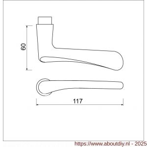 Ami 356 deurkruk aluminium deurdikte 53-57 mm zwart RAL 9005 structuur - A10901733 - afbeelding 2
