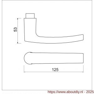 Ami 332/125 deurkruk aluminium deurdikte 63-67 mm zwart RAL 9005 structuur finish - A10901732 - afbeelding 2