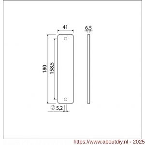 Ami 180/41 RH kortschild aluminium rondhoek geheel blind zwart RAL 9005 structuur finish - A10900583 - afbeelding 2