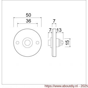 Ami 3 RH beldrukker aluminium rond rozet zwart - A10900011 - afbeelding 1