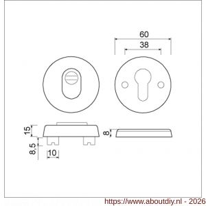 Ami VHB rond rozet veiligheidsrozet SKG*** VHB rozet rond 15 mm KT zwart RAL 9005 structuur finish deurdikte 38-42 mm - A10901545 - afbeelding 2