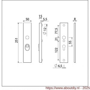 Ami VHB 251/15 KT veiligheidslangschild SKG*** kerntrekbeveiliging VHB 251/50/15 buiten KT 55 binnen profielcilinder PC 55 zwart deurdikte 38-42 mm - A10901517 - afbeelding 2