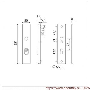 Ami VHB 251/15 KT veiligheidslangschild SKG*** kerntrekbeveiliging VHB 251/50/15 buiten KT 72 binnen profielcilinder PC 72 zwart deurdikte 53-57 mm - A10901757 - afbeelding 2
