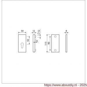 Ami VHB 115/50 veiligheidsrozet SKG*** VHB rozet 115/50 buiten profielcilinder PC binnen blind F2 deurdikte 38-42 mm - A10901531 - afbeelding 2
