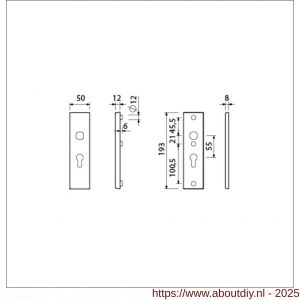 Ami VHB 193/50 veiligheidskortschild SKG*** VHB 193/50 buiten en binnen profielcilinder PC 55 F1 deurdikte 38-42 mm - A10901344 - afbeelding 2