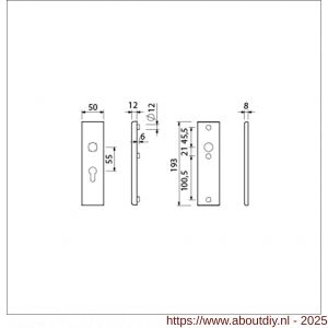 Ami VHB 193/50 veiligheidskortschild SKG*** VHB 193/50 buiten profielcilinder PC 55 binnen blind F2 deurdikte 38-42 mm - A10901365 - afbeelding 2