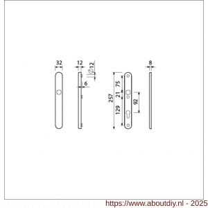 Ami VHB 257/32/2 veiligheidssmalschild SKG** ovaal VHB 257/32/2 buiten blind binnen profielcilinder PC 92 F1 deurdikte 53-57 mm - A10901573 - afbeelding 2