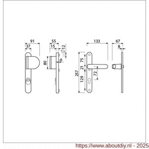 Ami VHB 257/37/2-90/83 KT veiligheids Rotaveer duwer-kruk smalschildgarnituur SKG*** kerntrekbeveiliging ovaal VHB 257/37/2 KT 72 deurduwer 90/83 rechts F1 en deurkruk 378 Rota 257/32/2 profielcilinder PC 72 deurdikte 53-57 mm - A10901660 - afbeelding 2