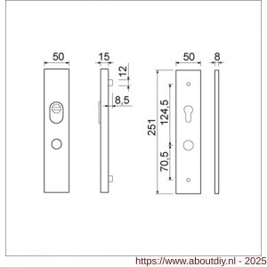 Ami VHB 251/15 KT senioren veiligheidlangschild SKG*** kerntrekbeveiliging omkeer VHB 251/50/15 buiten KT 72 omkeer binnen profielcilinder PC 72 omkeer F1 deurdikte 38-42 mm - A10901520 - afbeelding 1