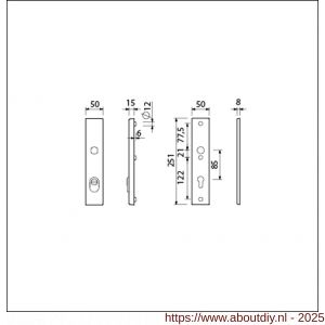 Ami VHB 251/15 KT veiligheidslangschild SKG*** kerntrekbeveiliging VHB 251/50/15 buiten KT 85 binnen profielcilinder PC 85 F1 deurdikte 38-42 mm - A10901514 - afbeelding 2