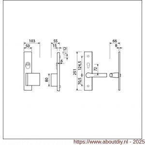 Ami VHB 251/15-90/80-379 KT senioren veiligheids Rotaveer duwer-kruk langschildgarnituur SKG*** kerntrekbeveiliging omkeer VHB 251/50/15 KT 72 omkeer deurduwer 90/80 rechts en deurkruk 379 Rota F1 deurdikte 38-42 mm - A10901153 - afbeelding 2