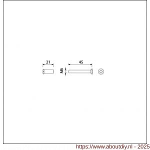 Ami patentbout compleet met huls RVS M6x45 mm schroef en huls RVS set 10 stuks - A10900211 - afbeelding 1