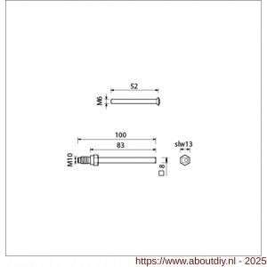 Ami bevestigingsschroeven veiligheidsschilden VHB voordeur deurdikte 38-43 mm gelagerde wisselstift 8x100 Varo ring en 3 schroeven M6x52 - A10901673 - afbeelding 2