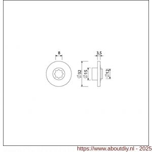Ami indicatieplaatje kunststof rood-wit 8 mm stergat verpakt per 5 stuks in zakje - A10900217 - afbeelding 2
