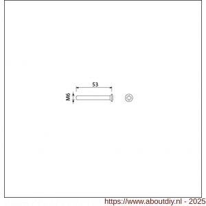 Ami patentschroef met zaagsnede RVS M6x53 mm voldraad set 10 stuks - A10900190 - afbeelding 1