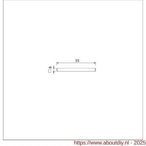 Ami toilet- en badkamersluiting WC stift vierkant 8x55 mm - A10900224 - afbeelding 2