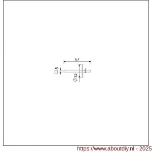 Ami toilet- en badkamersluiting WC stift vierkant 5x67 mm stiftontsluiting - A10900222 - afbeelding 2