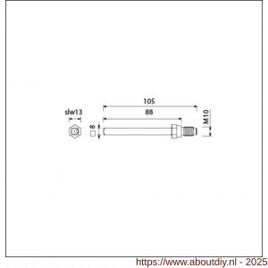 Ami gelagerde wissel Quickstift 8x105 mm (8x88) - A10900242 - afbeelding 2