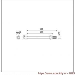 Ami gelagerde wissel Quickstift 8x120 mm (8x103) - A10900245 - afbeelding 2