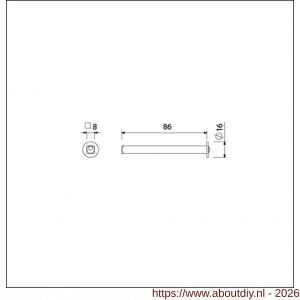 Ami wisselquickstift met aanslag 8x86 mm extra lang deurdikte 53-57 mm - A10900261 - afbeelding 2