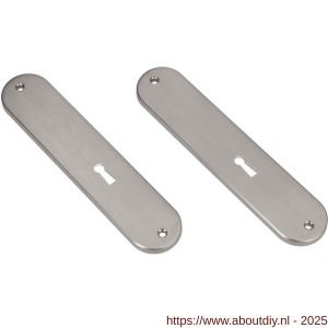 Ami 200/1/7 langschild aluminium Archi Design zonder krukgat sleutelgat SLG 56 Irox - A10900699 - afbeelding 3