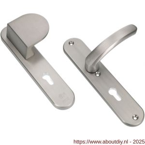 Ami VHB 250/50/1-90/83-378 veiligheids Rotaveer duwer-kruk langschildgarnituur SKG*** Archi Design ovaal VHB 250/50/1 profielcilinder PC 55 deurduwer 90/83 rechts en deurkruk 378 Rota Irox deurdikte 38-42 mm - A10900951 - afbeelding 3