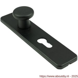 Ami 185/44 Klik knopkortschild aluminium knop 160/40 vast kortschild 185/44 Klik profielcilinder PC 55 zwart RAL 9005 structuur finish - A10900742 - afbeelding 2