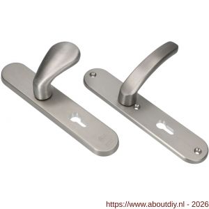 Ami VHB 250/50/1-173-378 veiligheids Rotaveer kruk-kruk langschildgarnituur SKG*** Archi Design ovaal VHB deurkruk 173/378 Rota 250/50/1 profielcilinder PC 72 Irox deurdikte 38-42 mm - A10901293 - afbeelding 3