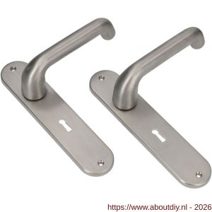 Ami 200/1/7-386 kruk-kruk garnituur deurkruk 386 Rota langschild 200/1/7 sleutelgat SLG 56 Irox Archi Design deurdikte 38-42 mm - A10900101 - afbeelding 3