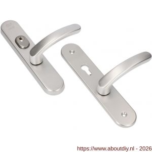 Ami VHB 250/15-378 KT senioren veiligheids Rotaveer kruk-kruk langschildgarnituur SKG*** kerntrekbeveiliging ovaal omkeer VHB 378 Rota250/50/15 kerntrek KT 72 omkeer en profielcilinder PC 72 omkeer F1 deurdikte 38-42 mm - A10901204 - afbeelding 1