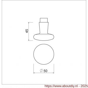 Ami 160/50 knopkruk gatdeel aluminium M6 F1 - A10900419 - afbeelding 5