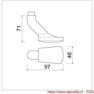Ami 166 knopkruk aluminium deurdikte 38-42 mm F1 - A10900408 - afbeelding 5