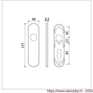 Ami 177/1 Klik kortschild aluminium blind F1 - A10900525 - afbeelding 5