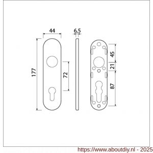 Ami 177/1 Klik kortschild aluminium profielcilinder PC 72 F1 - A10900529 - afbeelding 5