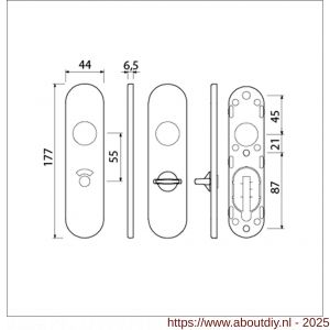 Ami 177/1 Klik kortschild aluminium toilet- en badkamersluiting WC 8/55 mm F1 - A10900534 - afbeelding 5