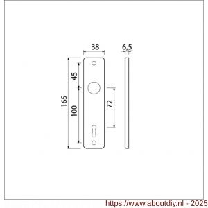 Ami 165/4 RH kortschild aluminium rondhoek sleutelgat SLG 72 F1 - A10900506 - afbeelding 5
