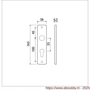 Ami 165/4 RH kortschild aluminium rondhoek profielcilinder PC 55 F1 - A10900507 - afbeelding 5