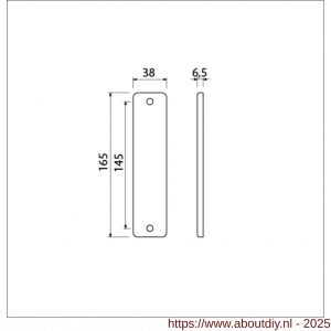 Ami 165/4 RH kortschild aluminium rondhoek geheel blind F1 - A10900508 - afbeelding 5