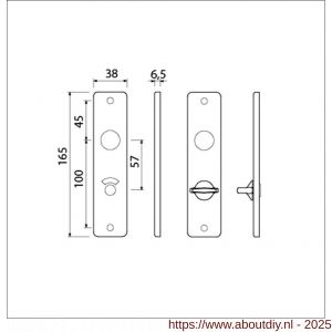 Ami 165/4 RH kortschild aluminium rondhoek toilet- en badkamersluiting WC 5/57 mm F1 - A10900511 - afbeelding 5