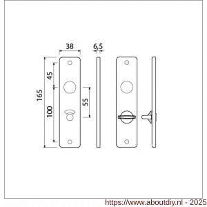 Ami 165/4 RH kortschild aluminium rondhoek toilet- en badkamersluiting WC 8/55 mm F1 - A10900512 - afbeelding 5