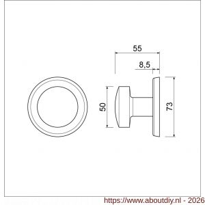 Ami 169/50 voordeurknop aluminium F1 - A10900285 - afbeelding 2