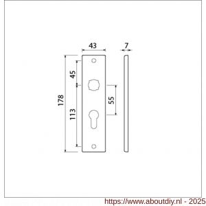 Ami 178/43 kortschild aluminium profielcilinder PC 55 F1 - A10900540 - afbeelding 5