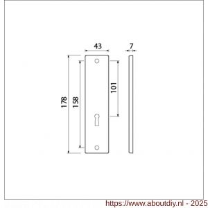 Ami 178/43 kortschild aluminium zonder krukgat sleutelgat SLG 56 F1 - A10900544 - afbeelding 5
