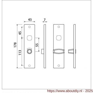 Ami 178/43 kortschild aluminium toilet- en badkamersluiting WC 8/55 mm F1 - A10900548 - afbeelding 5