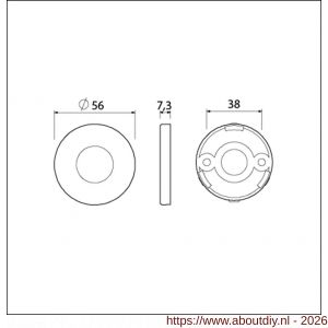 Ami Klik rond afdekrozet aluminium Archi Design krukgat Irox RVS look - A10900449 - afbeelding 2