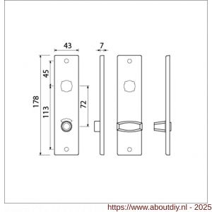 Ami 178/43 kortschild aluminium toilet- en badkamersluiting WC 8/72 mm F1 - A10900550 - afbeelding 5