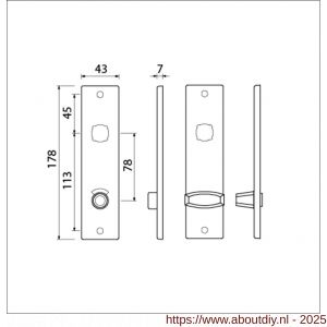 Ami 178/43 kortschild aluminium toilet- en badkamersluiting WC 8/78 mm F1 - A10900551 - afbeelding 5