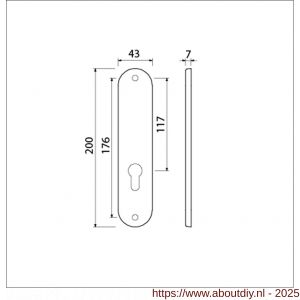 Ami 200/1/7 langschild aluminium zonder krukgat profielcilinder PC 72 F1 - A10900622 - afbeelding 5