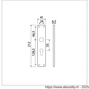 Ami 212/41 RH langschild aluminium rondhoek profielcilinder PC 55 F1 - A10900631 - afbeelding 5