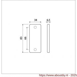 Ami 4 RH afdekrozet aluminium rechthoek blind F1 - A10900443 - afbeelding 5